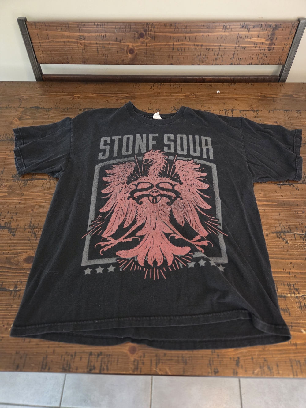 Men's Black Graphic Band T-Shirt with Red Print